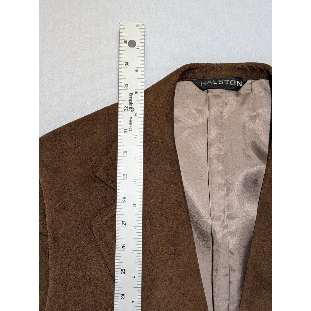 Vintage Halston Faux Suede Blazer – Neiman Marcus – Brown‎ – Men's M (Est.) - Picture 11 of 16